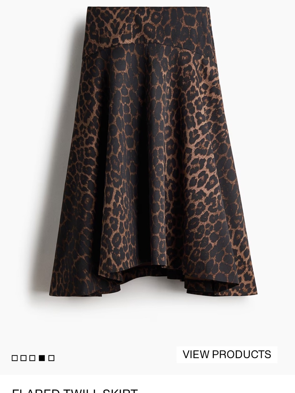 H&M Leopard Print Skater Skirt - Black & Brown